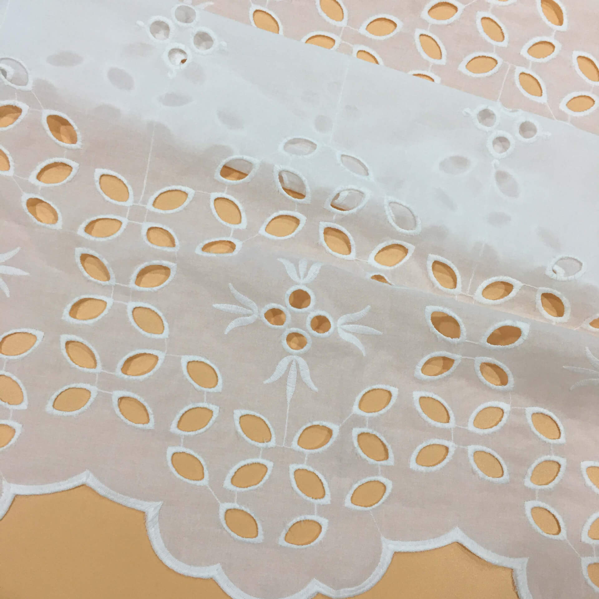 Embroidered Fabric Double Edge Placement 100% Cotton for Women's Wear 4